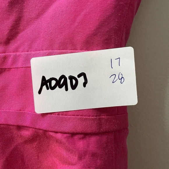J. Crew Bright Pink Silk Cocktail Mini Dress Women's Sz 8 Barbie Pockets Ruffles - Picture 15 of 16